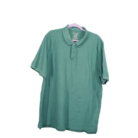 LL Bean Premium Double L Polo Banded Short Sleeve Shirt Jupiter XL Tall - Picture 1 of 10